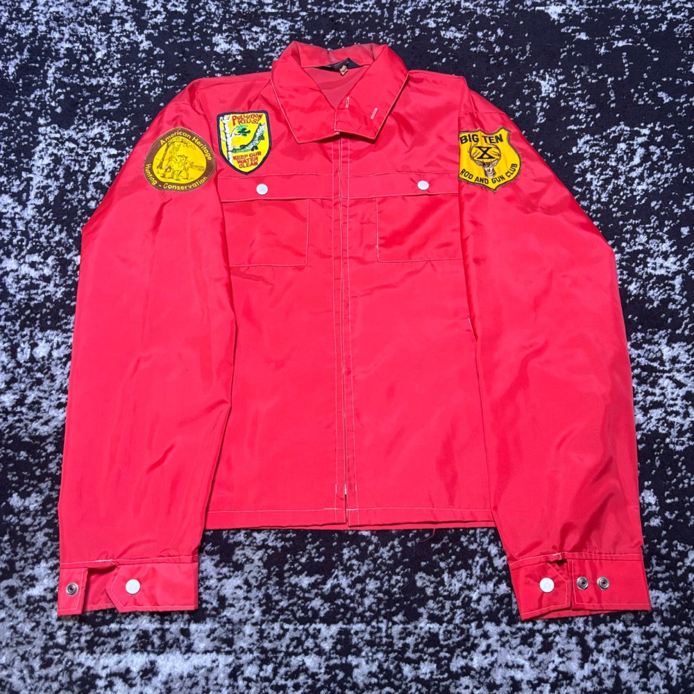 Vintage 70s McAllister Red Nylon Jacket Made In Japan Mens Large